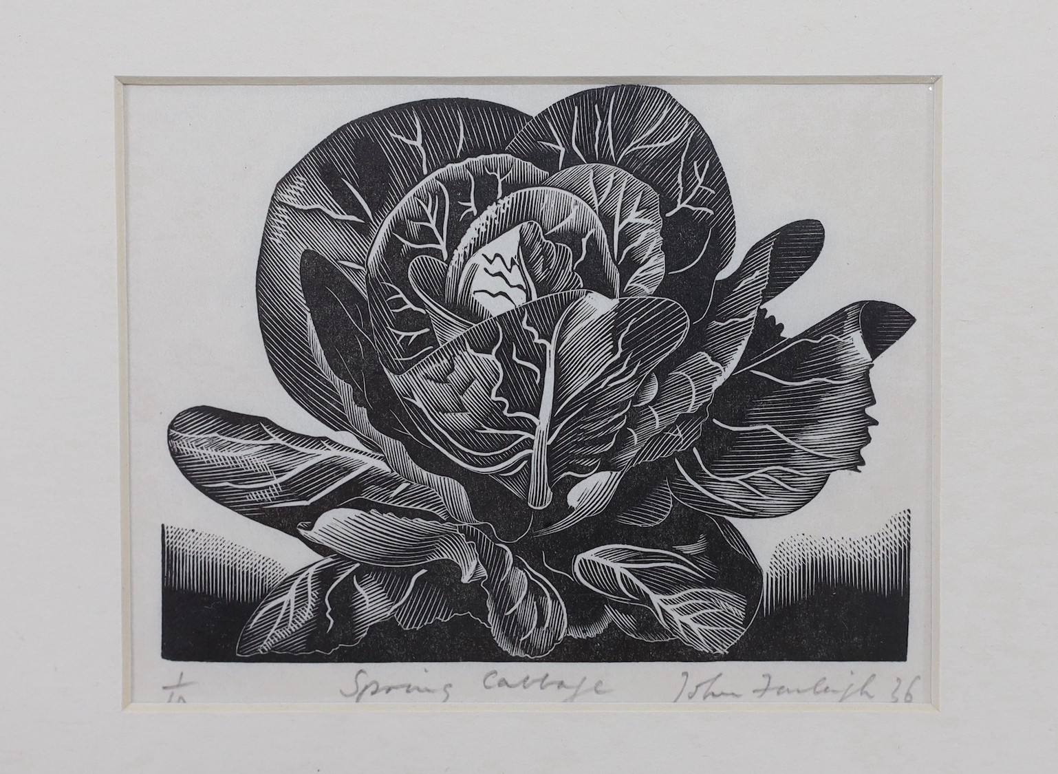 John Farley (1900-1965), folio of wood engravings including 'Typewriter' and 'Spring Cabbage', with COA's from Fay Leighton